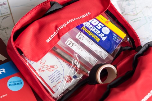 Close-up of my first aid kit.