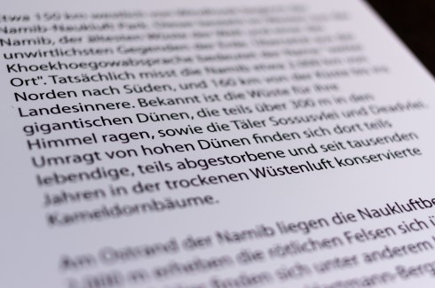 Text is printed clearly and has good contrast